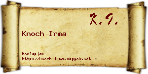 Knoch Irma névjegykártya