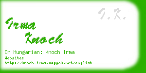 irma knoch business card